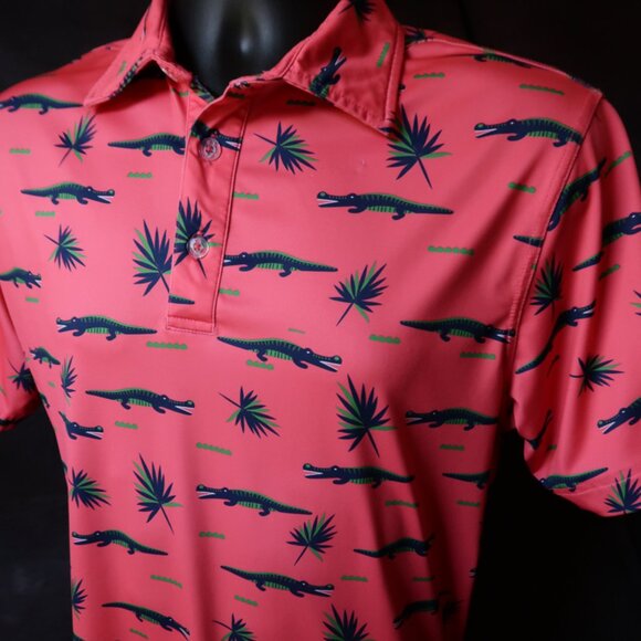 Waggle Pink Gator Stretch Polo (M) NICE!! ⛳️ - Picture 2 of 10